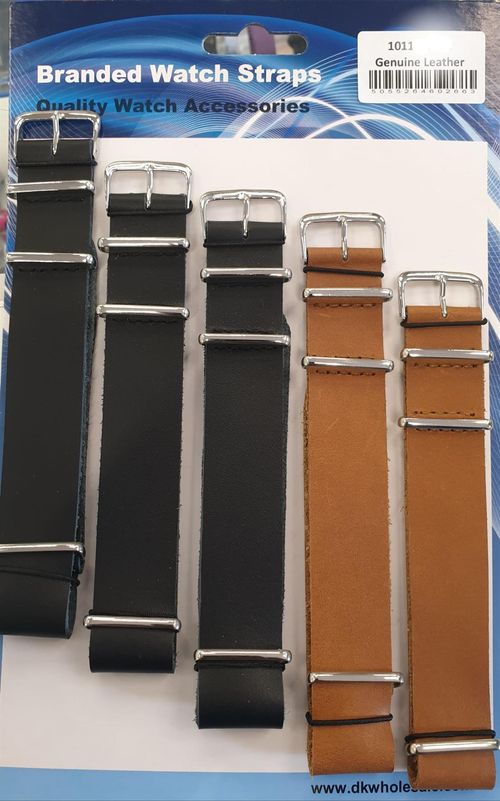 1011 Black & Brown Quality Leather Watch Straps 24mm